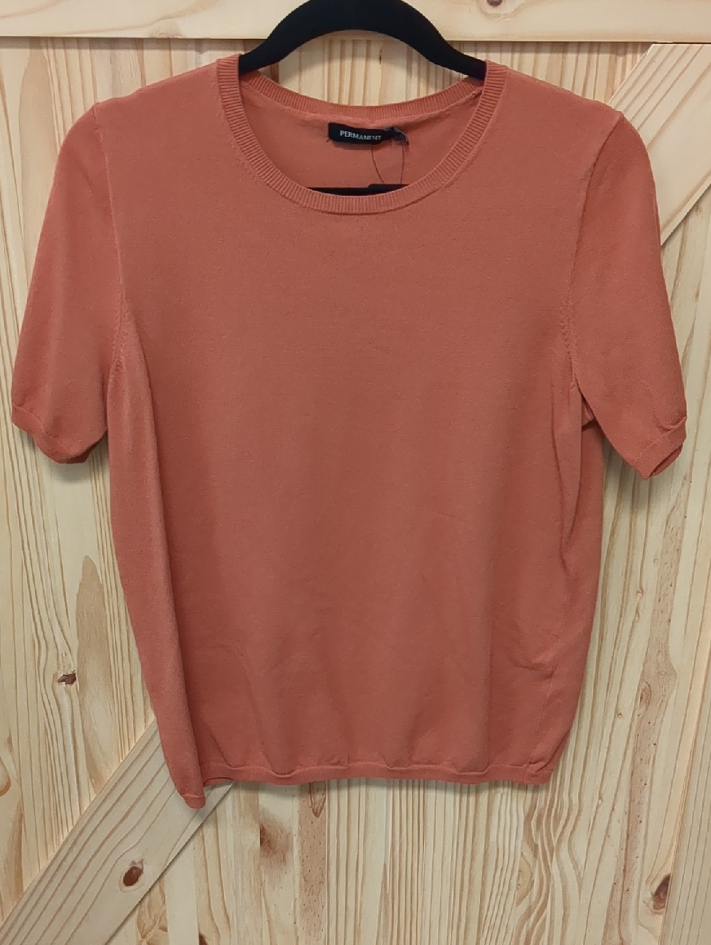 Orange Short Sleeve Sweater Knit Tee